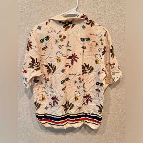 $250 Scotch & Soda Printed camp shirt tropical striped button up blouse silk‎ - Picture 11 of 11